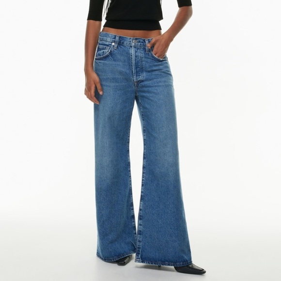 Citizens Of Humanity Denim - Citizens Of Humanity Womens Blue Beverly Slouch Boot Button Fly Jeans 23